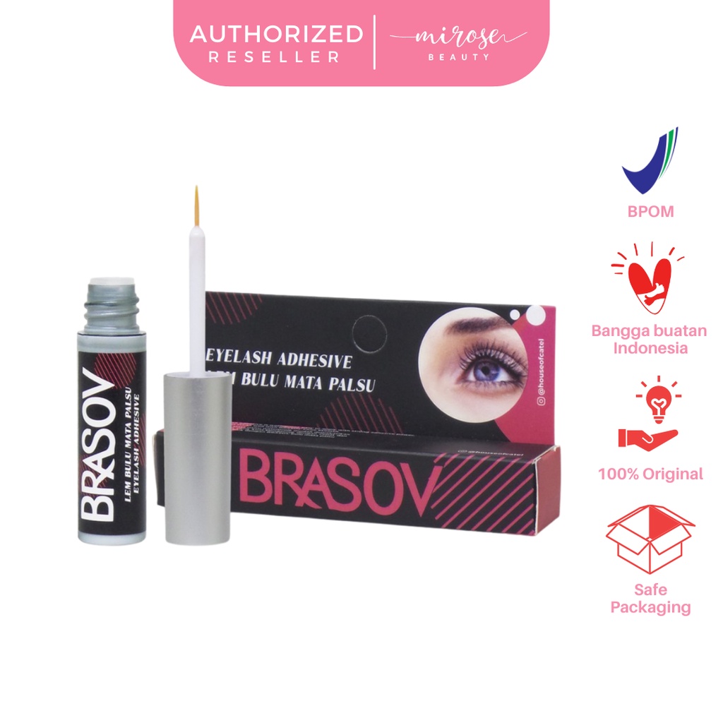 BRASOV Lem Bulu Mata Palsu 8 ML Tahan Air Eyelash Adhesive Perekat Bulu Mata Palsu BPOM Halal XX-CT