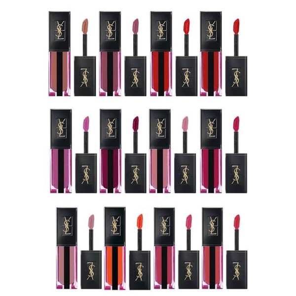 (FULL SIZE 5.9ml) YSL Vernis a Levres Water Lip Stain Rouge Pur Couture - Yves Saint Laurent 100% OR