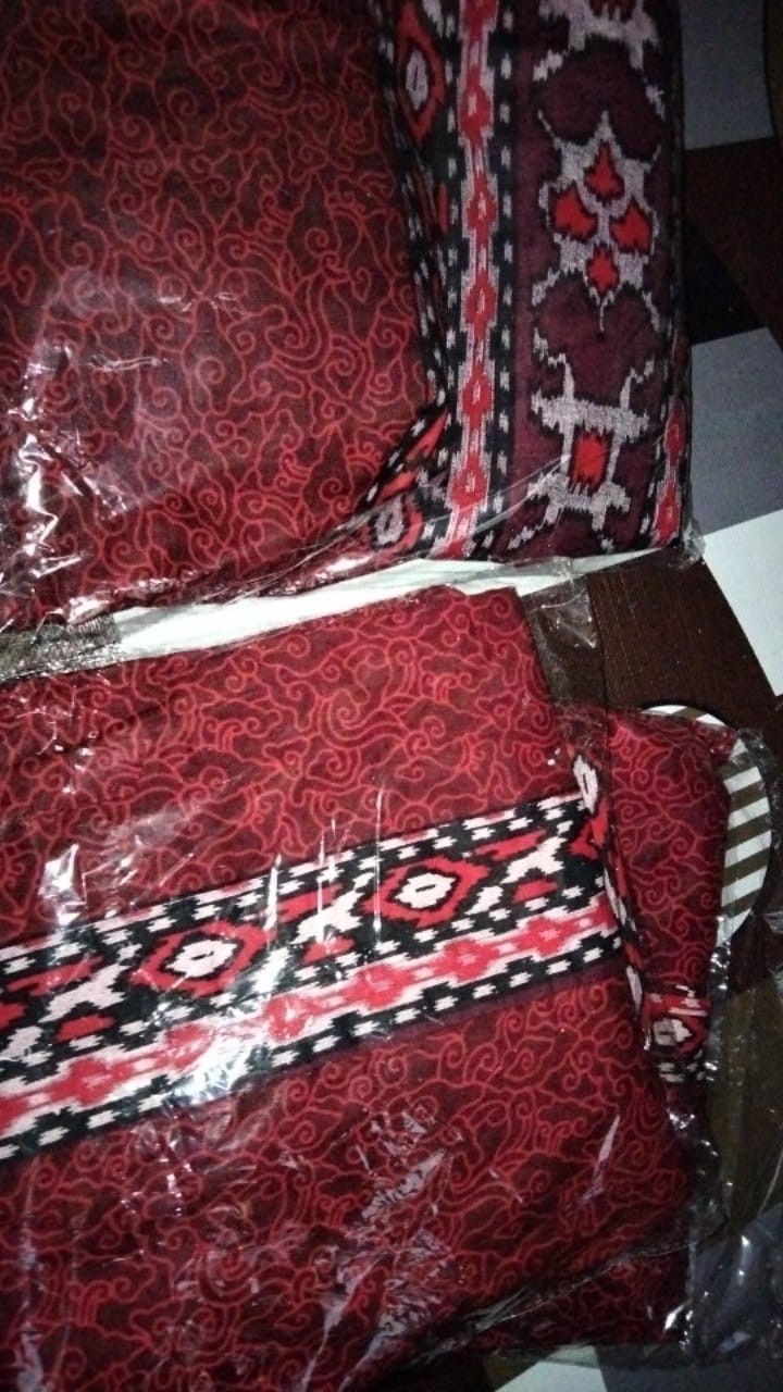 Batik Couple Keluarga Maura Couple Sania Ruffle Ori Ndoro Jowi Dnt Termurah Motif Mega Mendung Merah