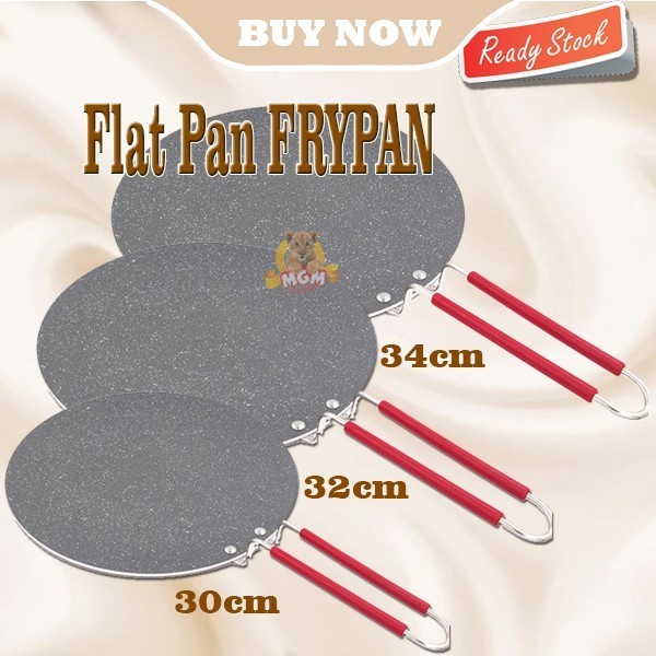 PREMIUM Marble series NON Stick Flat pan 34CM FRYPAN datar Kulit kebab