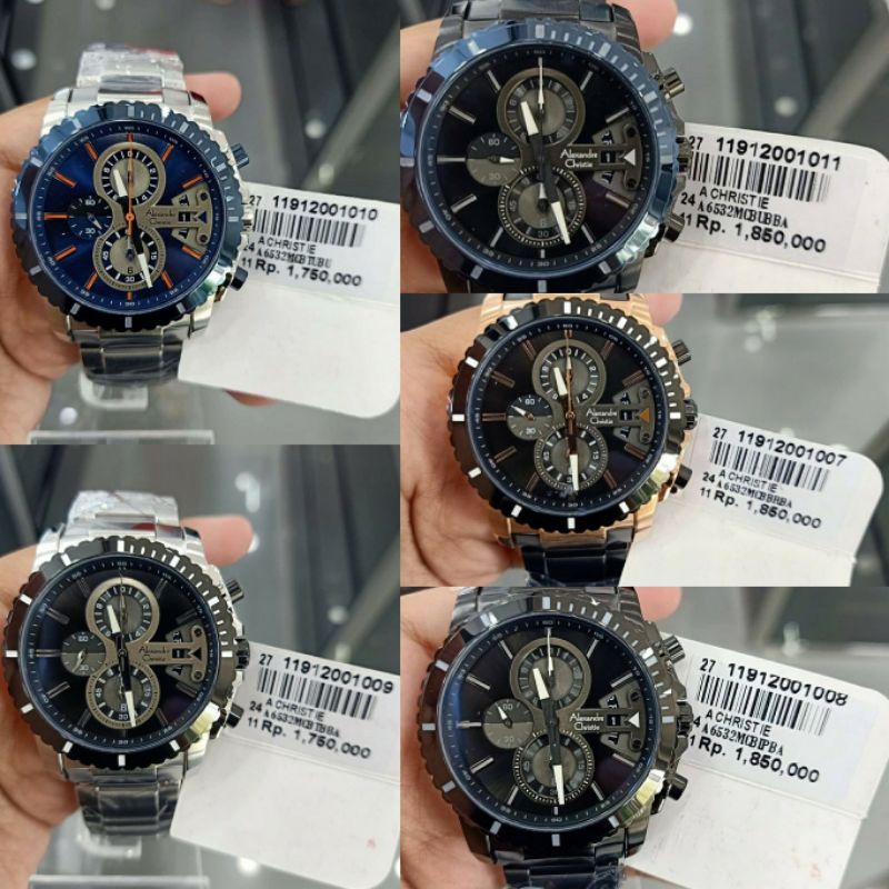 TERMURAH Jam Pria Alexandre Christie AC 6532 AC6532 mirip AC 6455 AC6455 Silver Black Blue Rosegold 