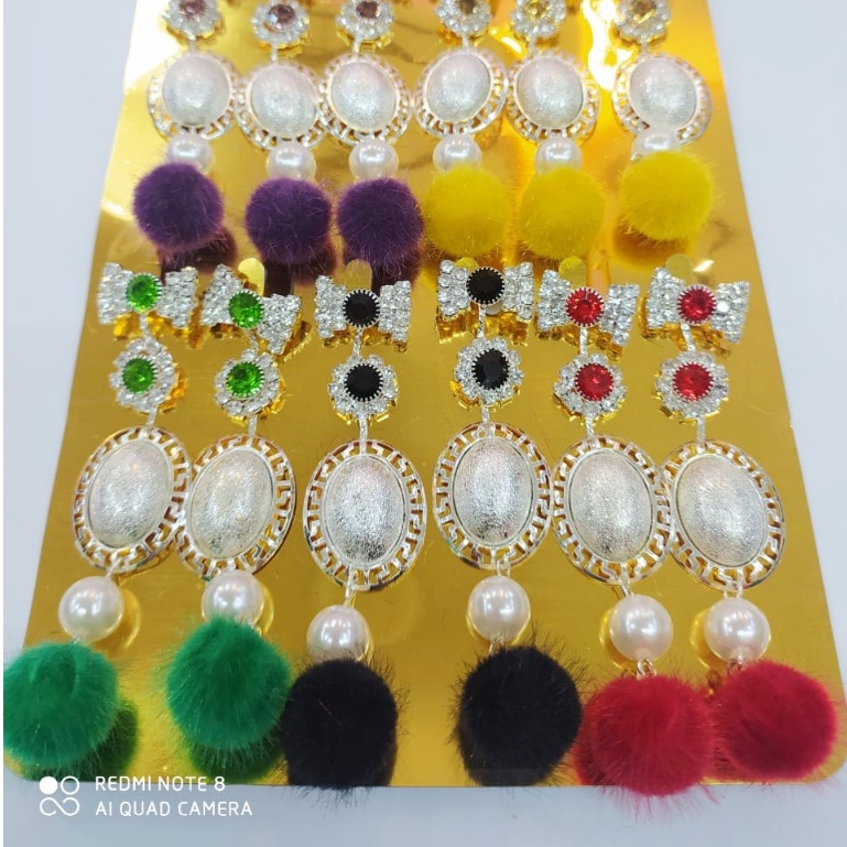 Bros Dagu Bross Dada Bros Hijab Kristal Pompom Brooch