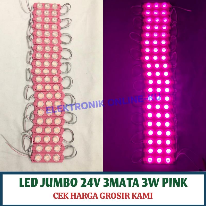 LAMPU LED JUMBO 24V 3MATA 3W PINK