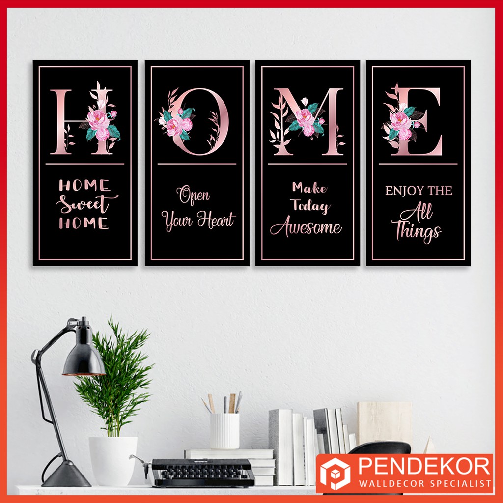 SET HOME Dapat 4 Hiasan Dinding Minimalis Home Decor 