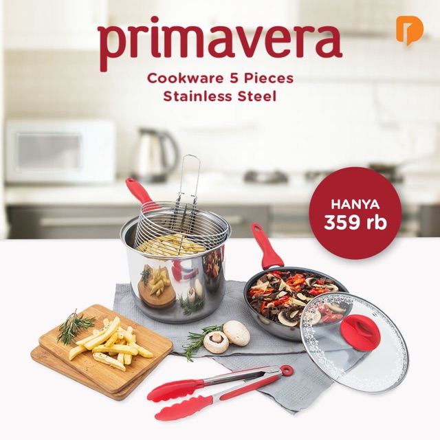 Primavera Cookware 5 Pieces Stainless Steel