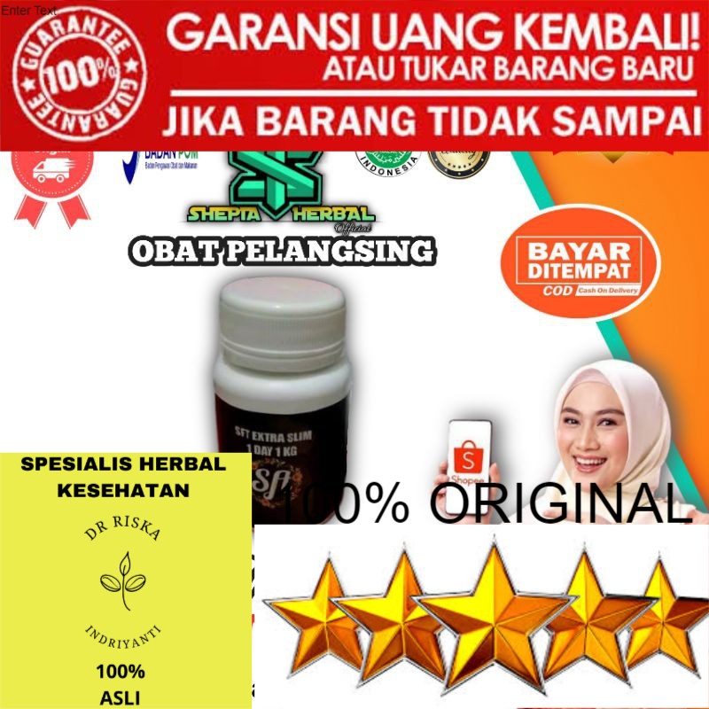100% ASLI SFT Extra Slim 1Day1Kg Obat Herbal Pelangsing Badan Asli Original Sedia