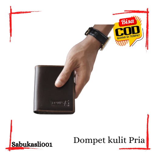 Dompet Levis Pria kulit 100% selapis dompet  Lipat Buku