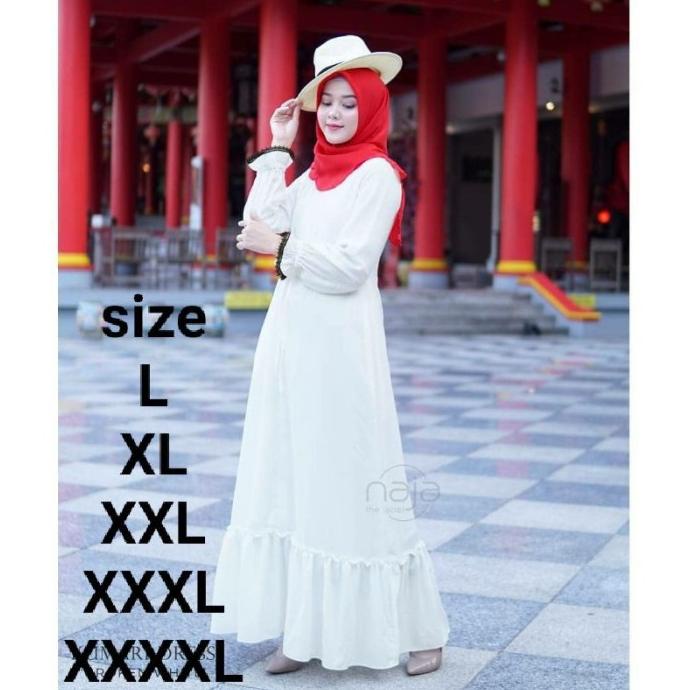 Baru Kekinian 2021 Gamis Murah Putih Polos Remaja Kekinian Nisa Sabiya