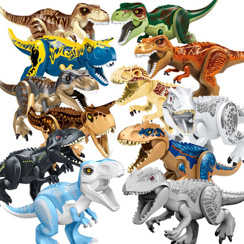 Mainan puzzle Balok Bangunan Dinosaurus Tyrannosaurus Rex Bullosaurus Ukuran Besar