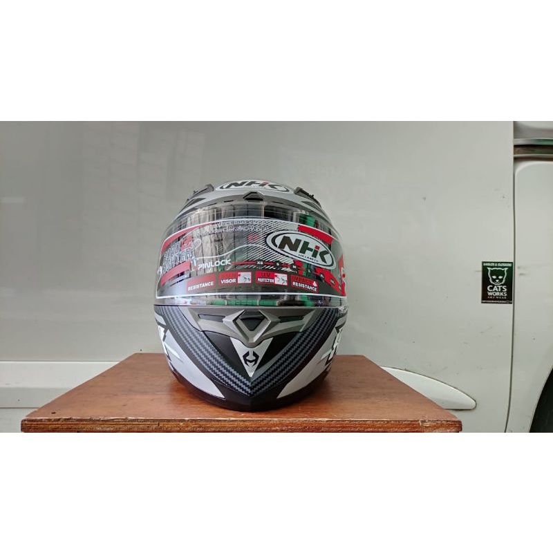 NHK RX9 RACER BLACK SILVER DOFF ORIGINAL -HELM RX9 RACER PAKET GANTENG BLACK DOFF/SILVER