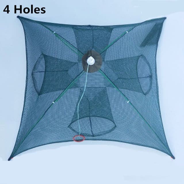 Jaring Pancing Ikan Udang Automatic Fold Umbrella Fishing Net 4 Holes