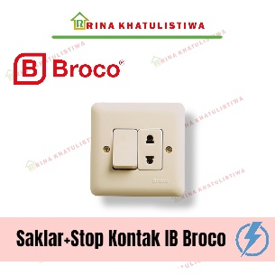 Saklar+Stop Kontak IB Broco | Saklar Plus Stop Kontak Broco