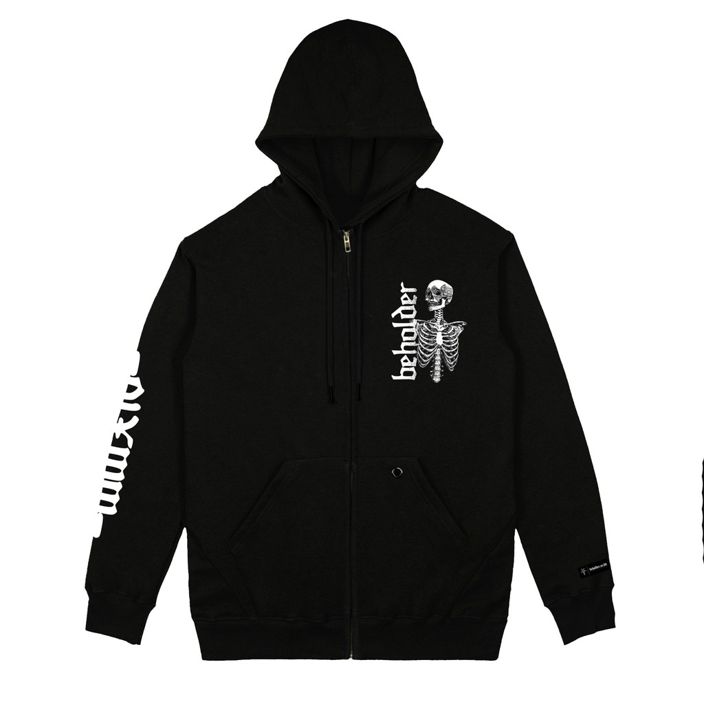 BEHOLDER Zipper Hoodie Cranial Black