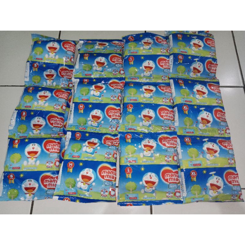 mamamia renceng isi 18/ pampers murah/popok/kemasan/murah mamamia renceng S, M, L, XL (kemasan)