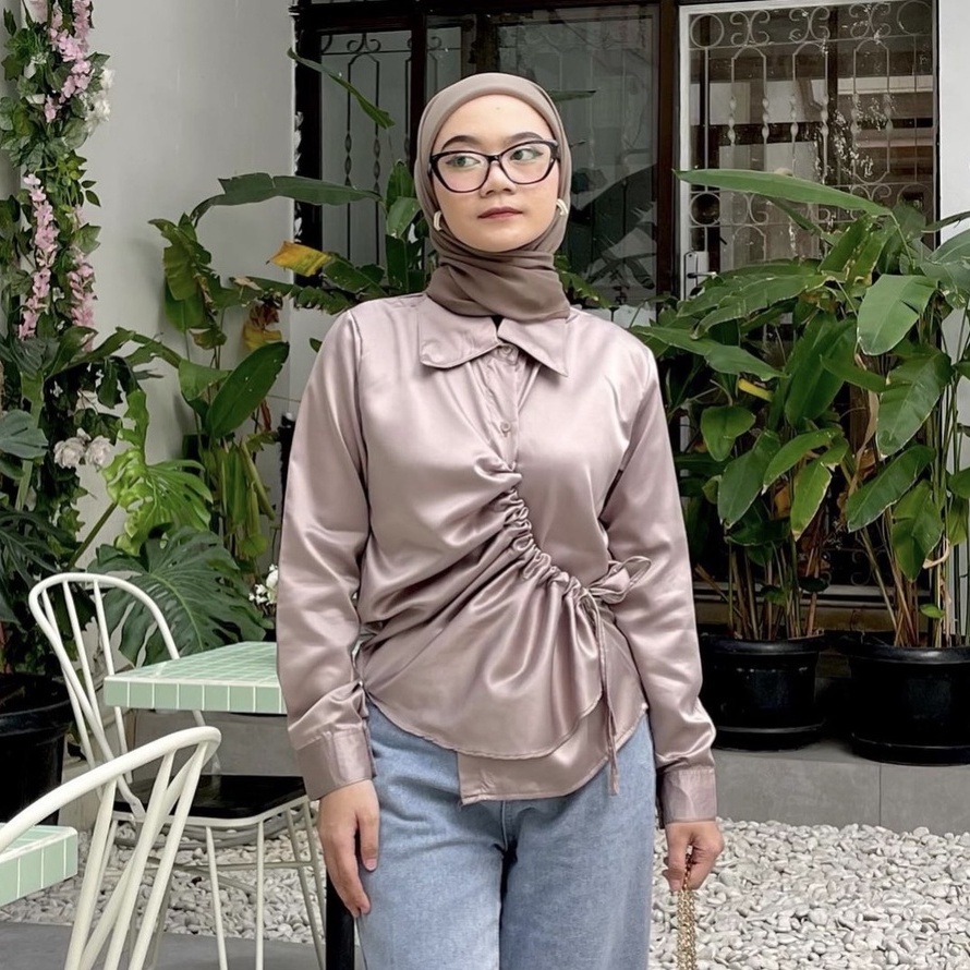 SILFA TOP BLOUSE // KEMEJA WANITA VARIASI KERUT SAMPING