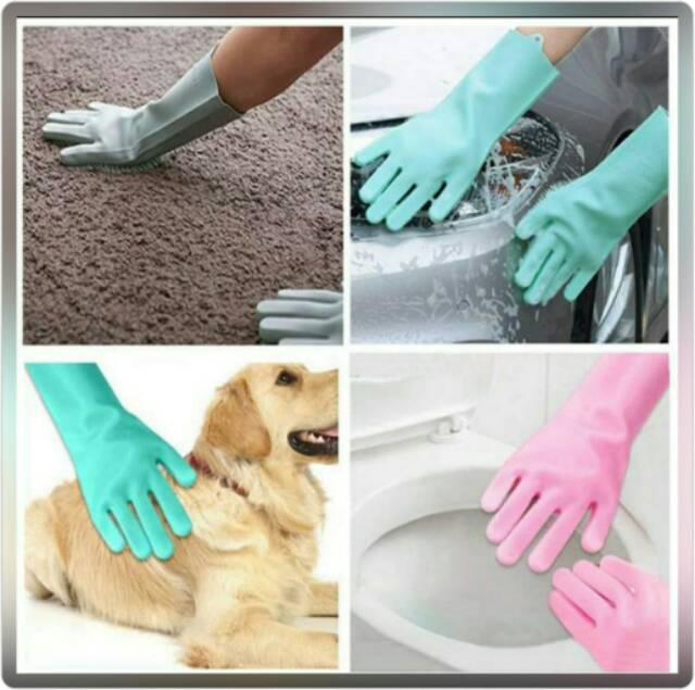 MAGIC SILICONE GLOVE SARUNG TANGAN SIKAT CUCI PIRING PRAKTIS MULTIFUNGSI