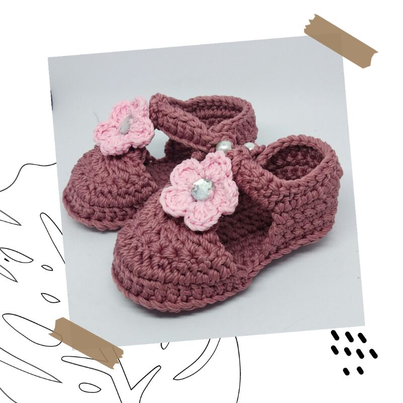 Sepatu Bayi Rajut Sepatu Bayi perempuan sepatu bayi rajutan handmade prewalker