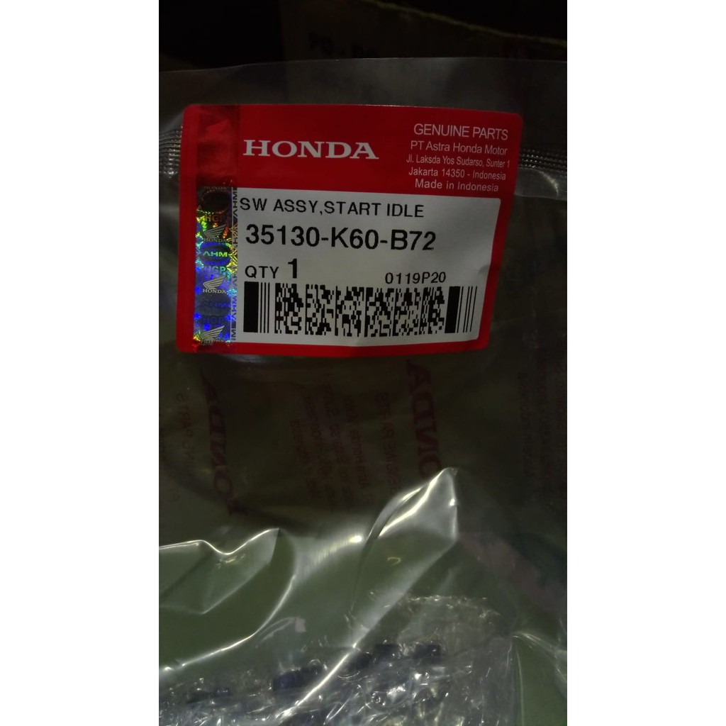 HONDA AHM SW ASSY START IDLE VARIO 125 ESP CBS 2019  
 35130K60B72