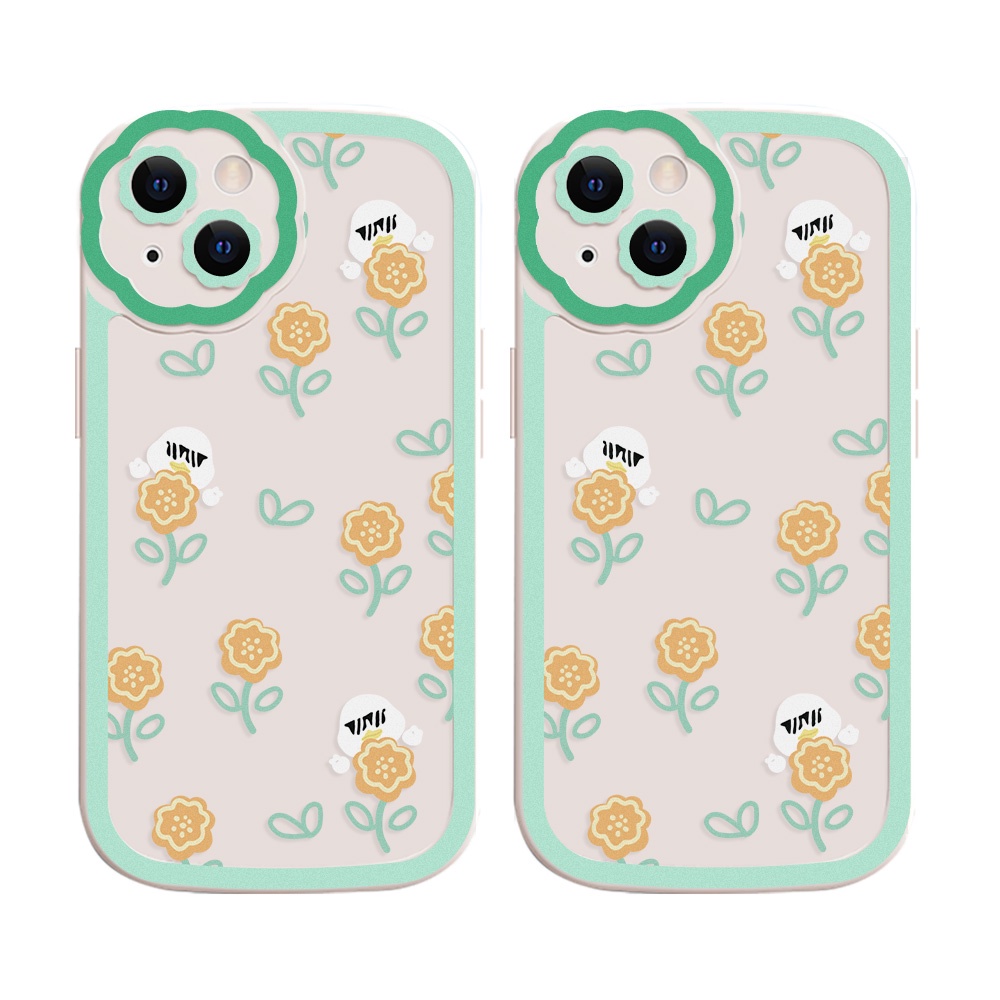 Soft Case Silikon Motif Bunga Untuk iPhone 11 12 13 Pro Max XR X XS Max