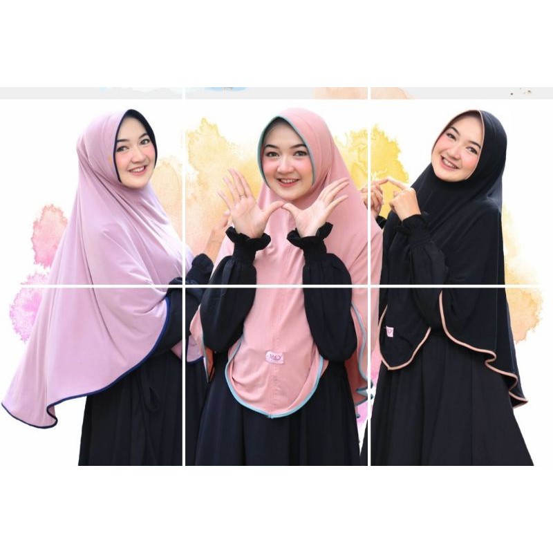HIJAB INSTANT AREY SYAR'I LIST JERSEY//JILBAB JUMBO SYARI LIST BY AREY HIJAB-2