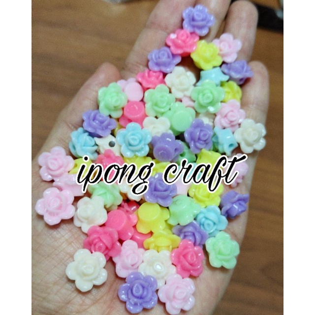 Manik Bunga Mawar Pastel / Mote Bunga/ Manik Strap Masker