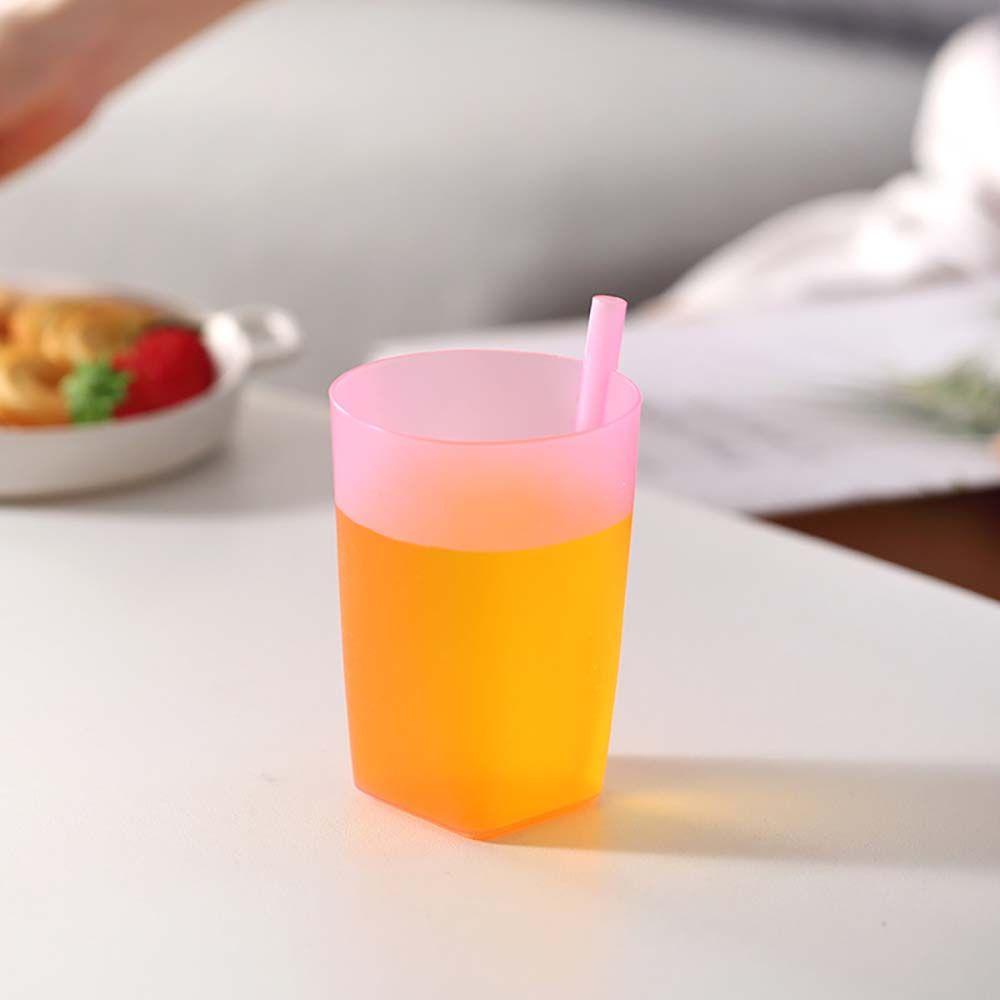 [Elegan] Cangkir Minuman Segar Lucu Peralatan Minum Air Sippy Cangkir Terintegrasi Sedotan Jus Air Minum Mug