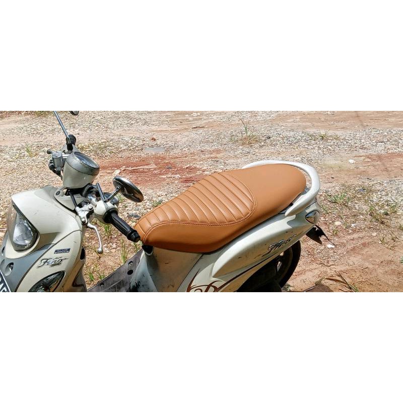 Kulit/sarung jok fino caferacer singleseat/cover jok fino karbu-new 115-125 custom