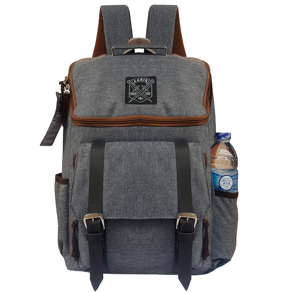 SHOPEE 6.6 SUPER SALE!! Ransel Semi Korea LAHIQ 7700-18 Kanvas - Grey