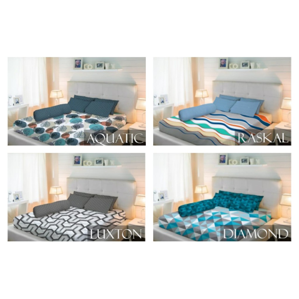 Sprei Spre Seprei Katun Premium Quincy (180x200x30) King size Valery Quincy Motif Cantik minimalis