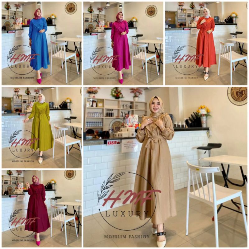 Ready..Shiren Midi Dress by HMF Gamis Muslim Original