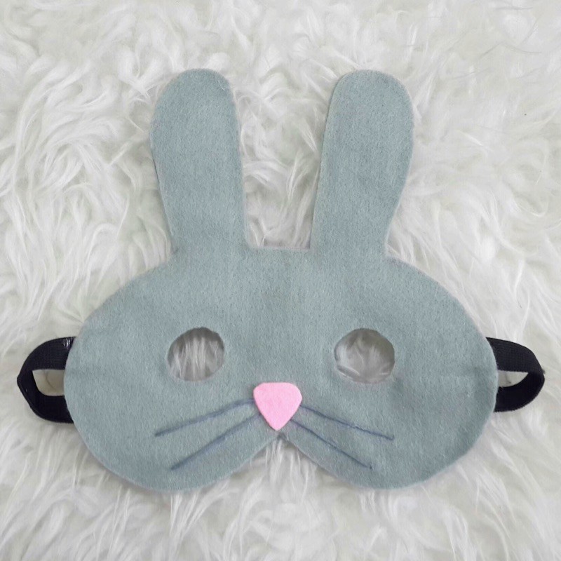 Topeng Kelinci Bando karakter Hewan Bunny Kostum Kelinci Binatang Bunny Grey