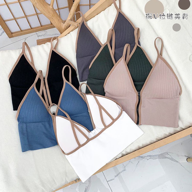 Bra Wanita Model One-Piece Bra Bralette Push Up dengan Bahan Bergaya Sexy seamless Korea