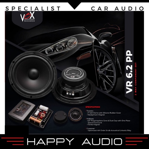 Speaker Split 2-Way VOX VR 6.2 PP Audio Mobil Speaker Pintu 100% ORI
