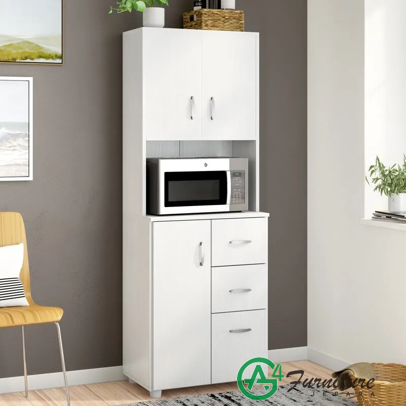 Lemari Dapur Duco Minimalis Haaland Rangka Kayu Mahoni