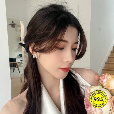 Anting Tusuk Sterling Silver Desain Bunga Hias Zircon AAA Gaya Korea Untuk Wanita