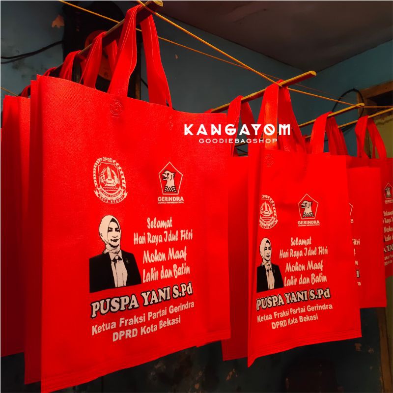 

Tas spunbond / goodie bag 38x45 / tas promosi/ tas seminar include sablon