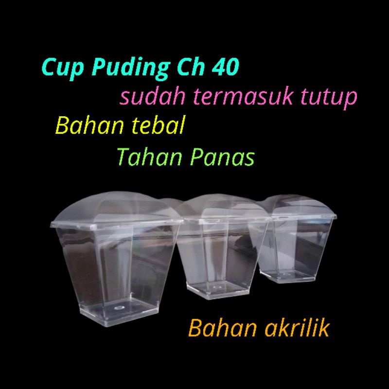 cup jelly Gelas puding Dessert akrilik CH40 (10Pcs)