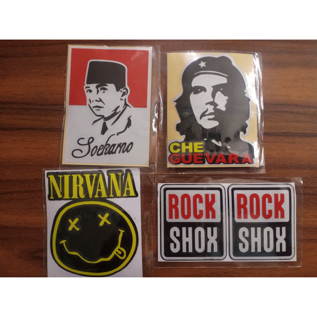 Sticker cutting Soekarno Che Guevara Nirvana rock shox