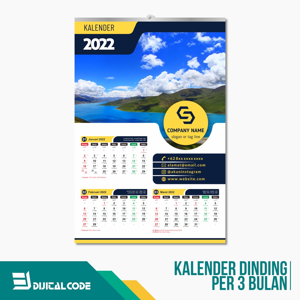 

Desain & Cetak Kalender Dinding 2025 Isi 4 Lembar