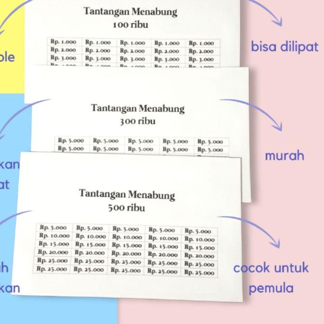 

Star 8.8 [DAPAT SEMUA] Amplop Tantangan Menabung Savings Challenge Tabungan Envelope Cash Celengan Unik Simple Murah