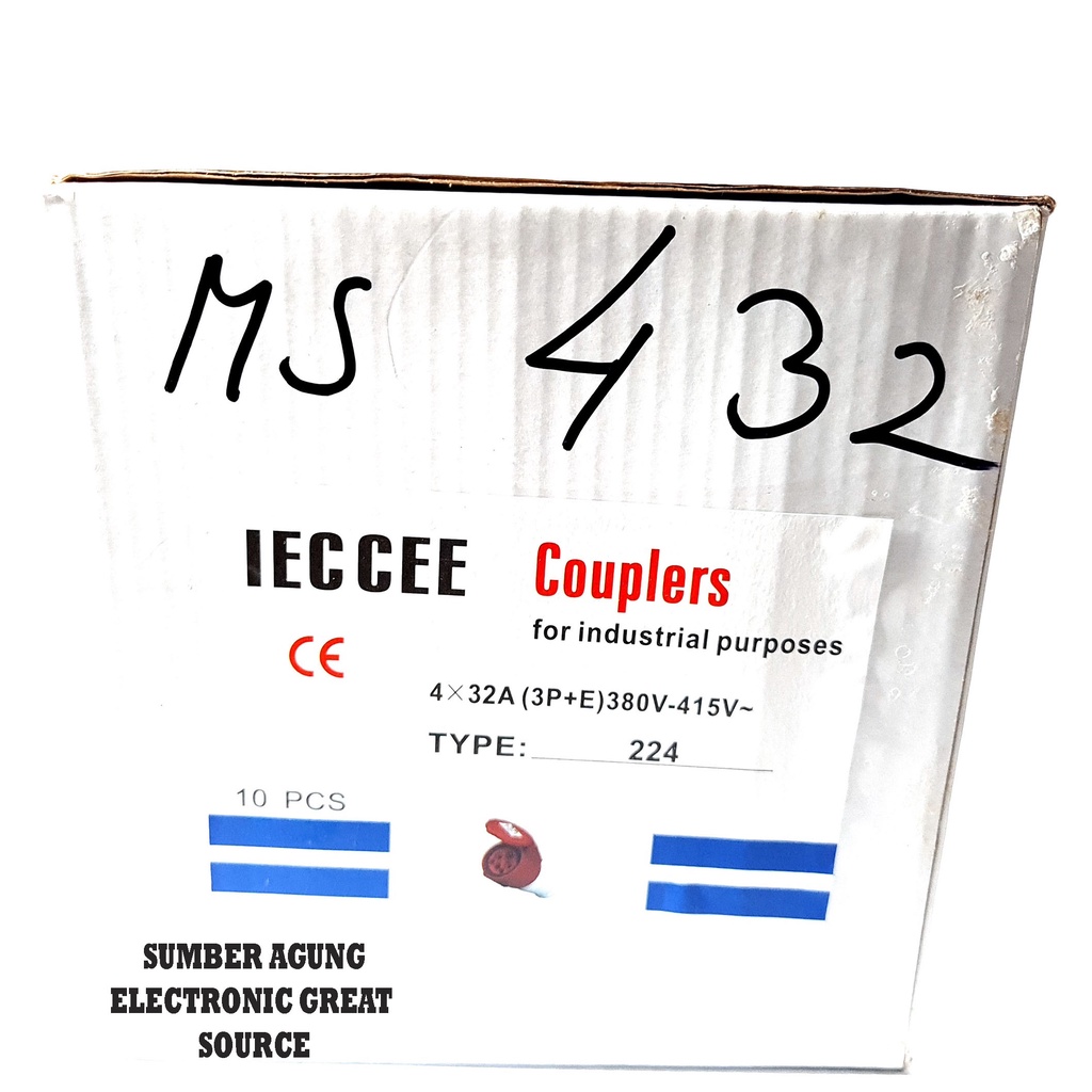 Mobile Socket 4x32 Tipe 224 32A Couplers MS432 Kontra Lubang Empat