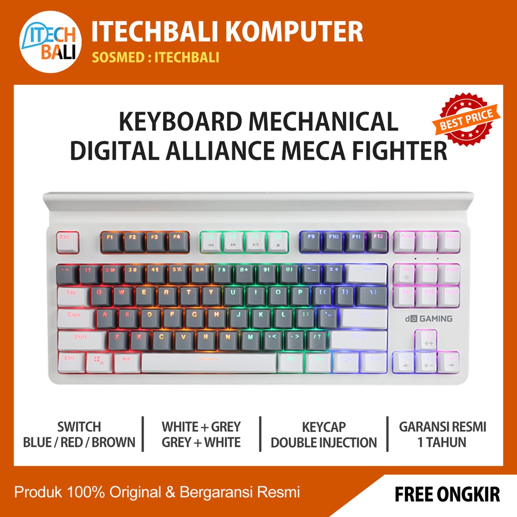 Keyboard Digital Alliance DA Meca Fighter Ice RGB TKL Mechanical | ITECHBALI