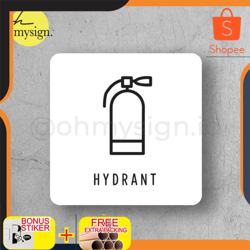 

Murah Sign Hydrant Akrilik UV Print Label Keren