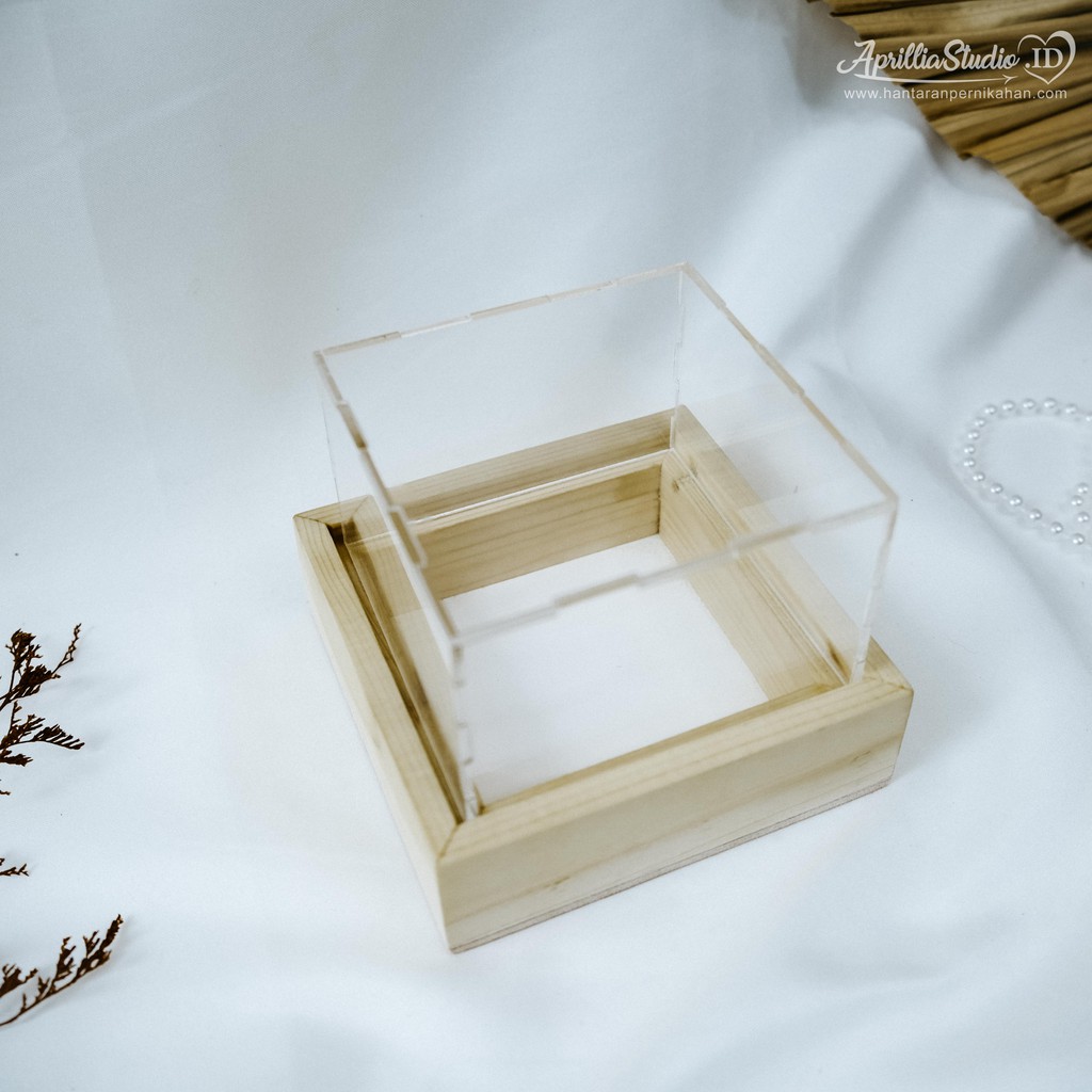 KOTAK KAYU | WOODEN DELUX AQUA BOX 10x10x8 CM