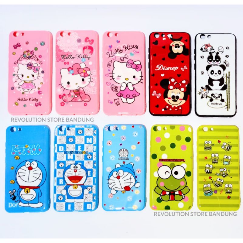 Silikon Hp Vivo Y53 Y55S Y55l Y65 Y66 Y67 Y69 Y71 V5 V5S V5 Karakter Doraemon Hello Kitty Keroppi Mi