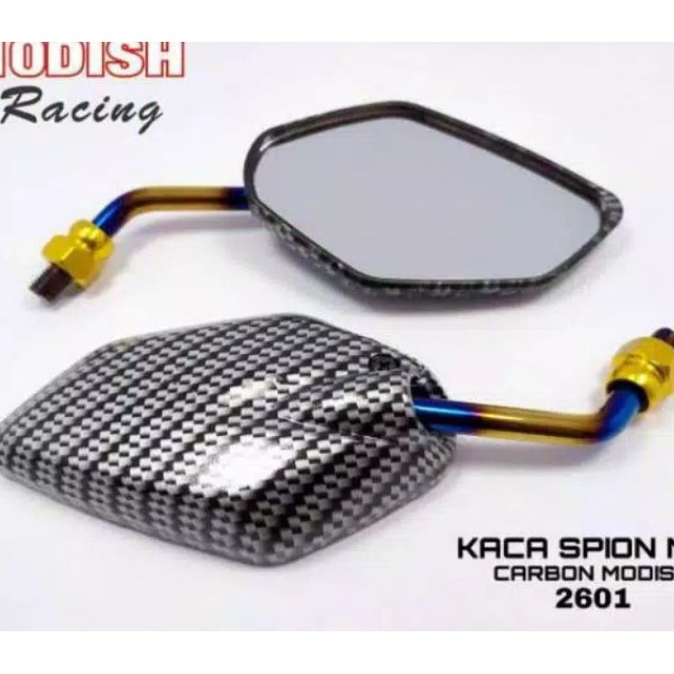 Kaca spion jupiter carbon tangkai twotone motor yamaha spion Karbon yamaha 2tone (tangkai panjang)