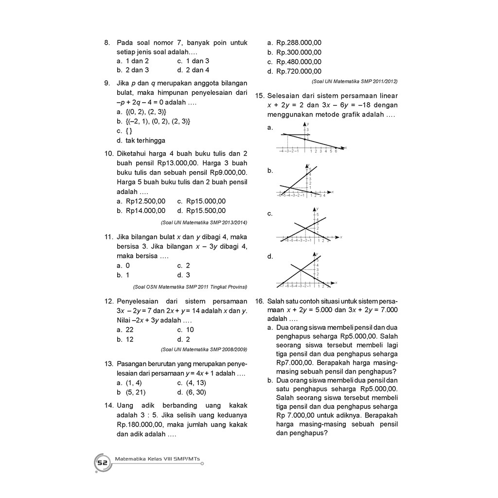 Kunci Jawaban Matematika  Paket  C  2021 Pin Di Soal2 Sd 