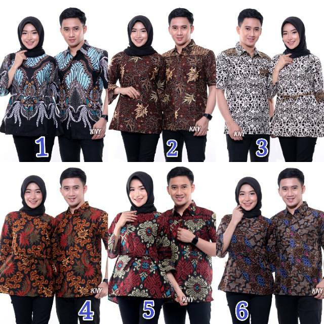 BAJU BATIK COUPLE MODERN Monalisa Genes MERAH BIRU TOSCA