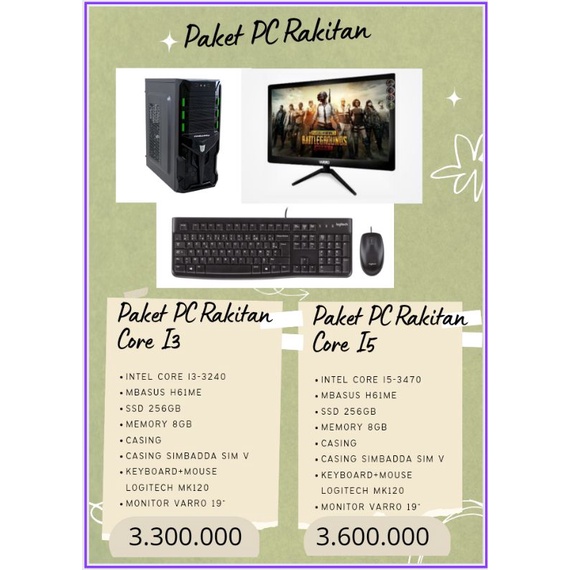 PC Rakitan Core i3/Core i5