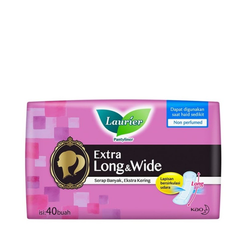 Laurier Panty Liner Extra Long &amp; Wide Non Perfumed - 40 s